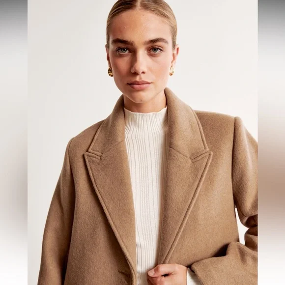 ABERCROMBIE Wool-Blend Tailored Topcoat